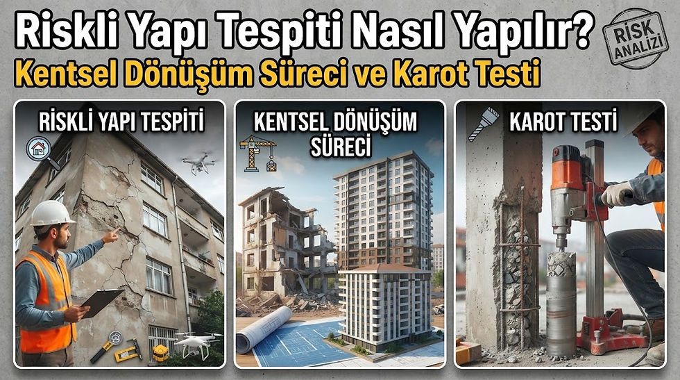 Riskli yapı tespiti nasıl yapılır Kentsel dönüşüm başvuru süreci, karot testi aşamaları ve binanız için gereken yasal adımlar nedir