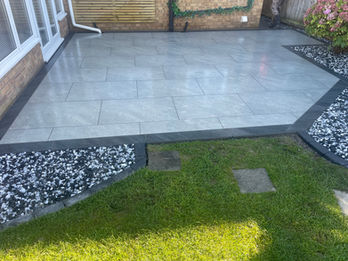Stockton-on-Tees block paving patio designed for low maintenance outdoor living.