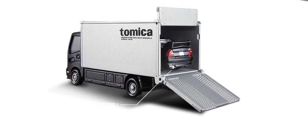 Thumbnail: Tomica Premium - Tomica Transporter & Mitsubishi Evolution VI GSR