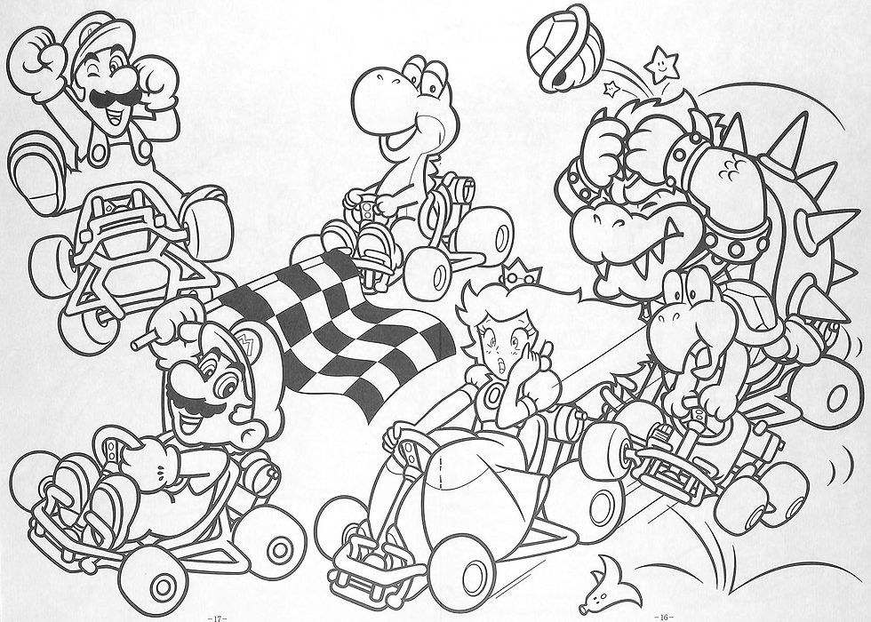 Thumbnail: Mario colouring in book