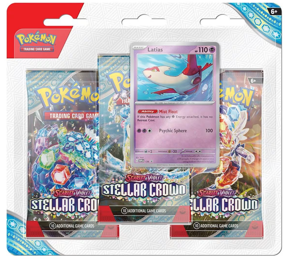 Pokemon TCG - Scarlet & Violet - Stellar Crown Three Pack - Booster Blister