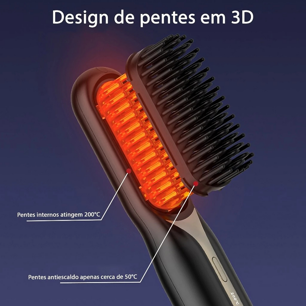 Miniatura: Mini escova alisadora de cabelo portátil 