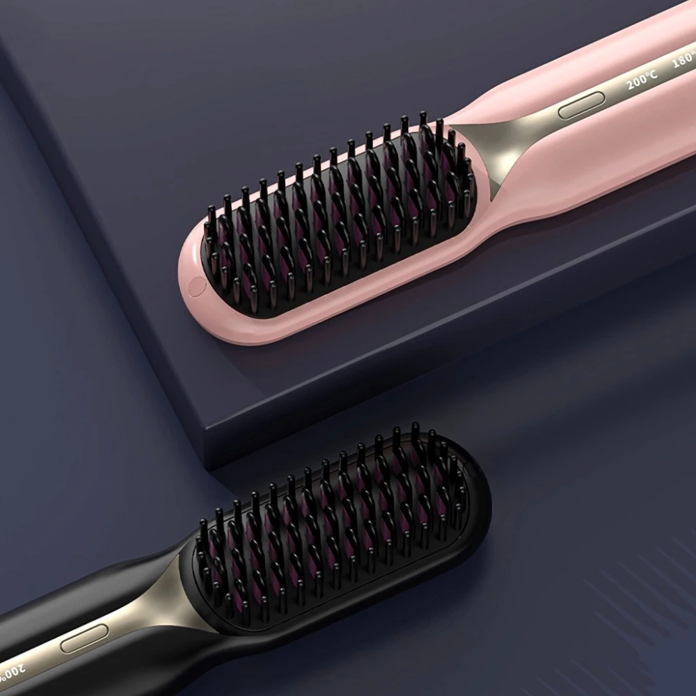 Mini escova alisadora de cabelo portátil