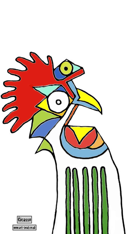Čicasso - Self Portrait if Picasso had been born a chicken
