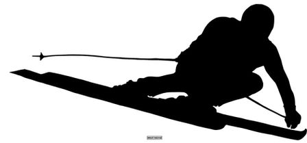 Skiing downhill racing