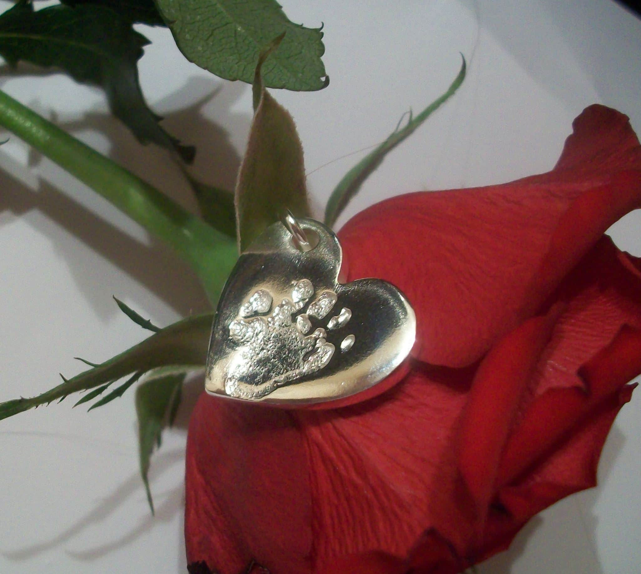 Traditional Heart Shaped Hand/Foot or Fingerprint Pendant