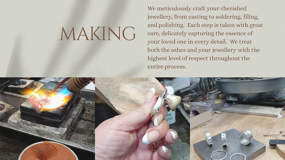 Handcrafted memorial jewellery making process and tools.
