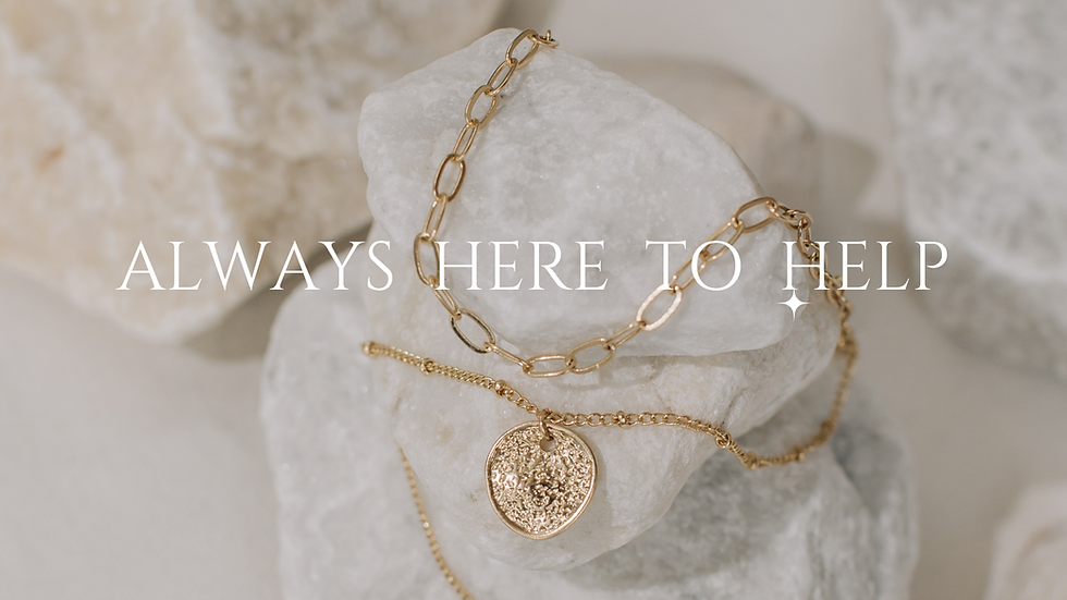 Handcrafted memorial jewellery and keepsakes on white stones with text Always Here to Help