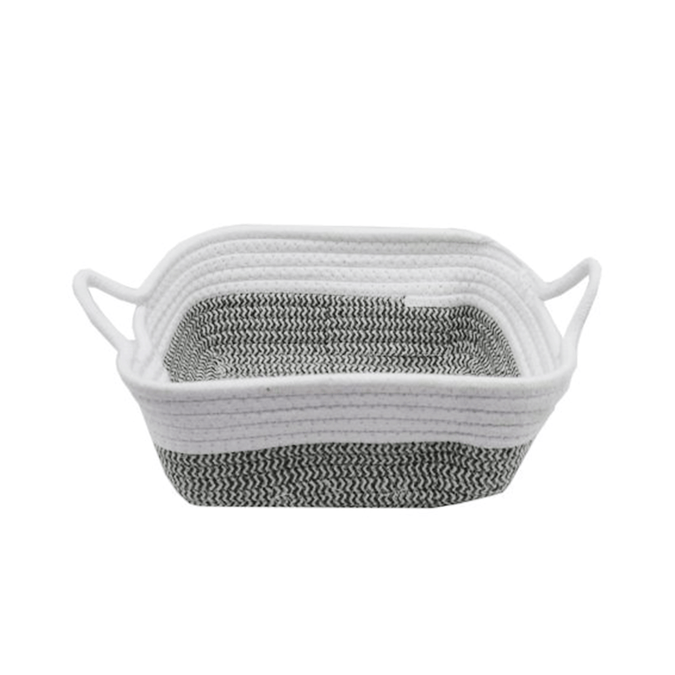 Thumbnail: Rectangle Cotton Basket with Handle