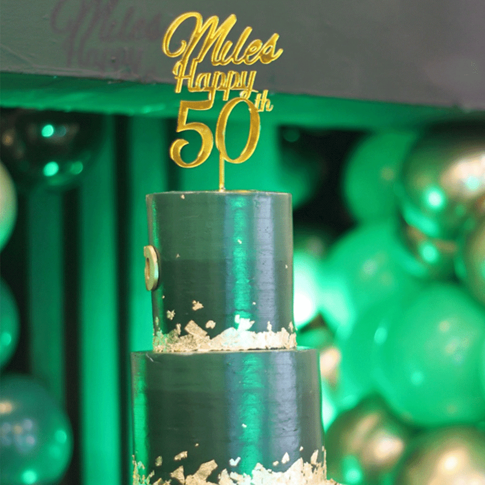 Thumbnail: Custom Acrylic Gold Cake Topper