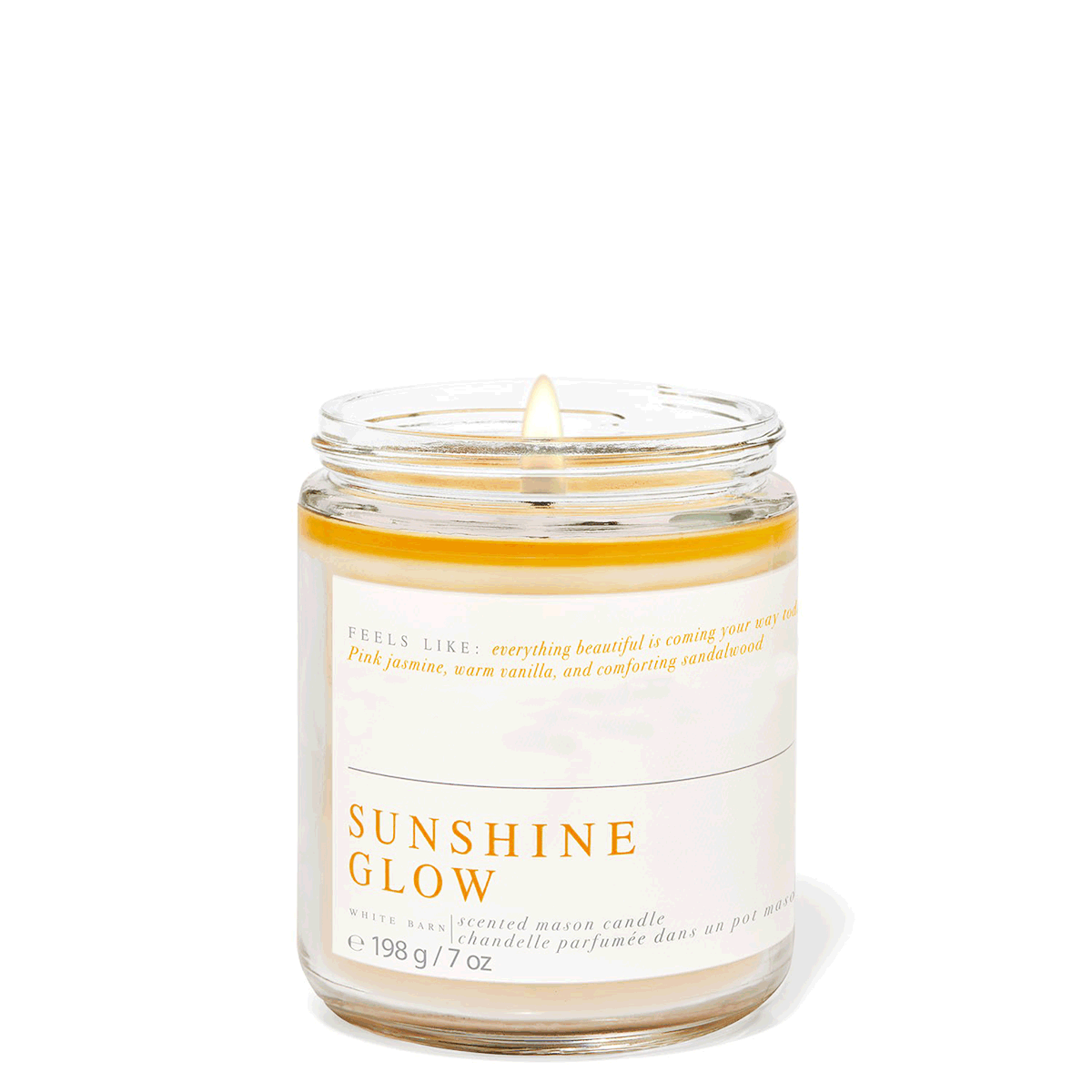 Bath and Body Works Sunshine Glow Mason Single Wick Candle My