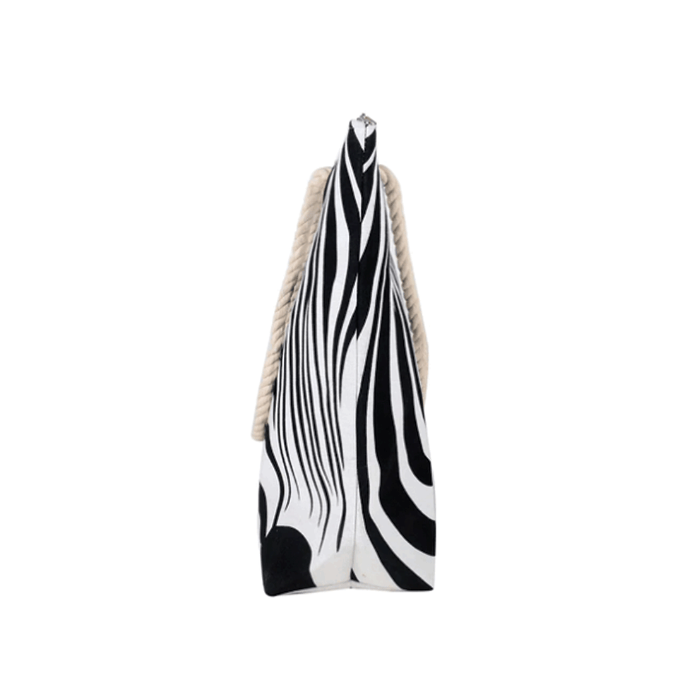 Thumbnail: Zebra Print Canvas Tote Bag