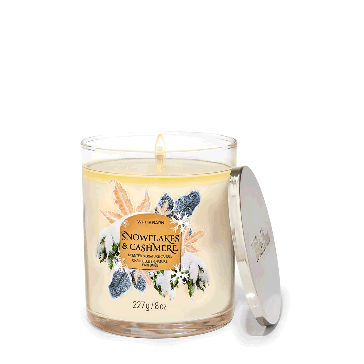 Bath and Body Works Snowflakes and Cashmere Single Wick Candle