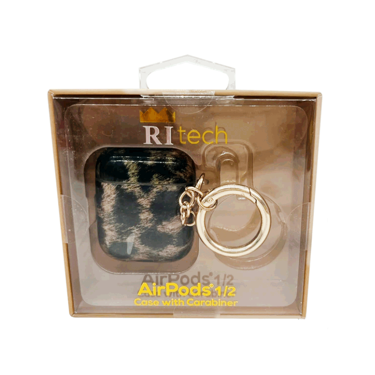 Brown Leopard AirPods 1- 2 Generation Case with Key Ring