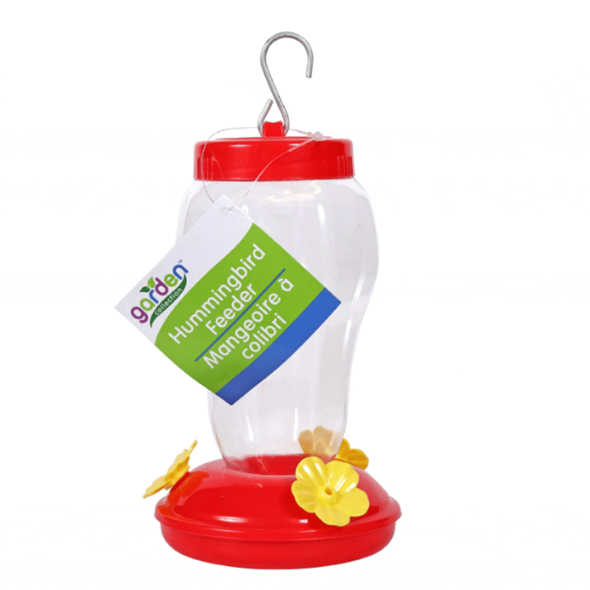 thumbnail interactive-video image 1 of Garden Collection Hummingbird Feeder – Plastic Hanging, 16 Oz Capacity, 3 Stations, Red 1 of 6