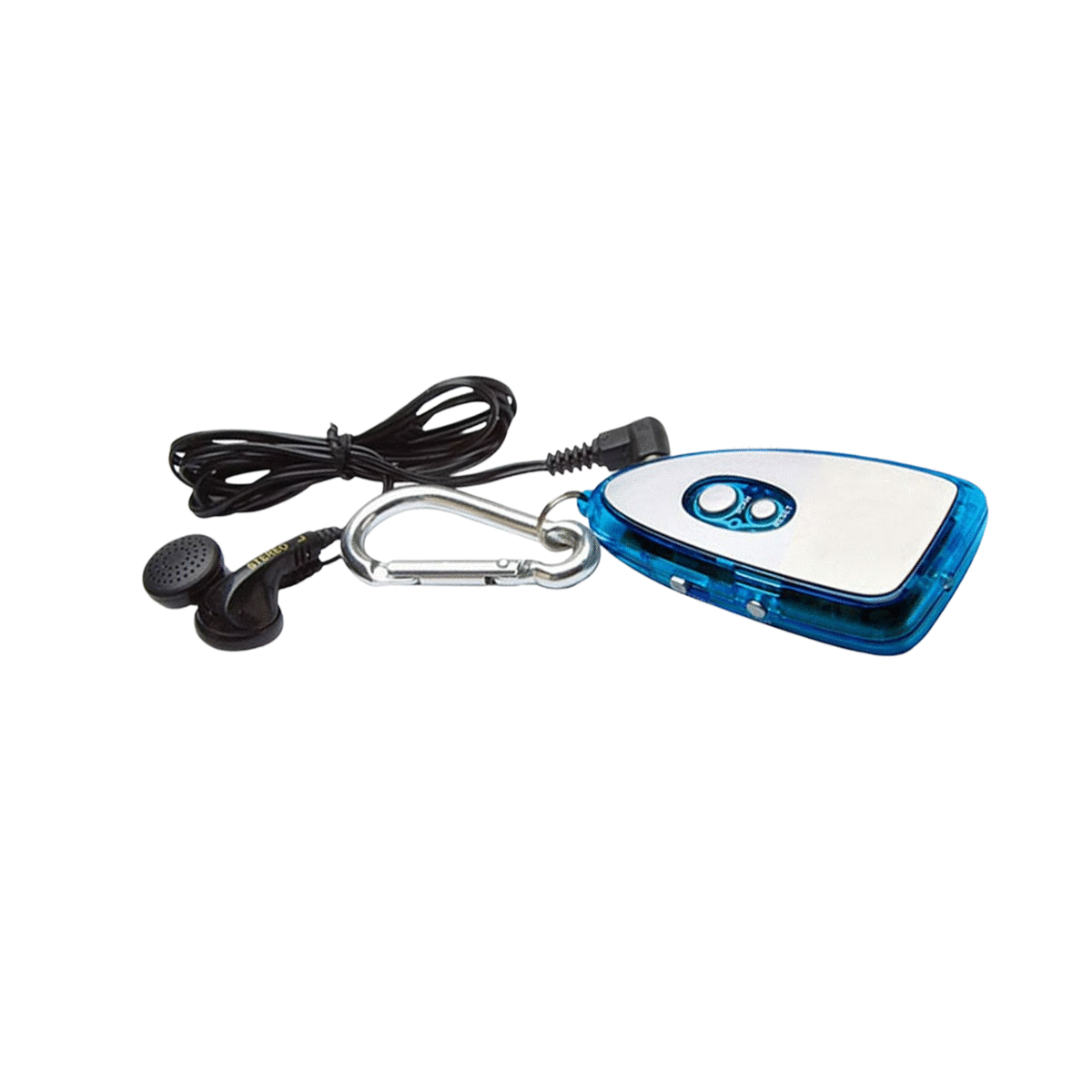FM Radio with Earbuds Portable Carabiner Clip Keychain