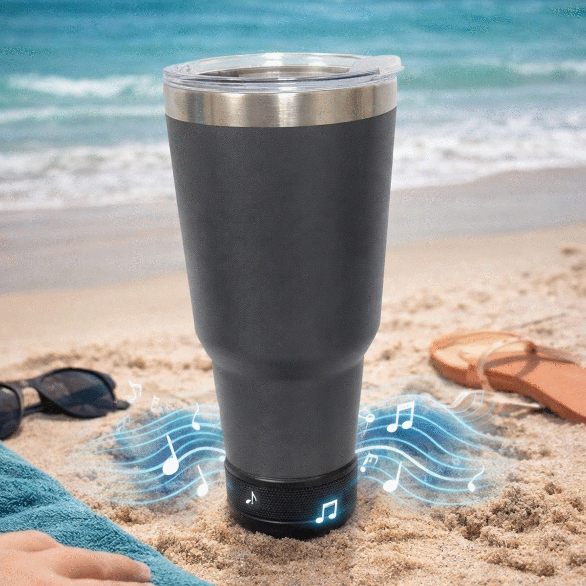 Stainless Steel Tumbler with Detachable Bluetooth Speaker