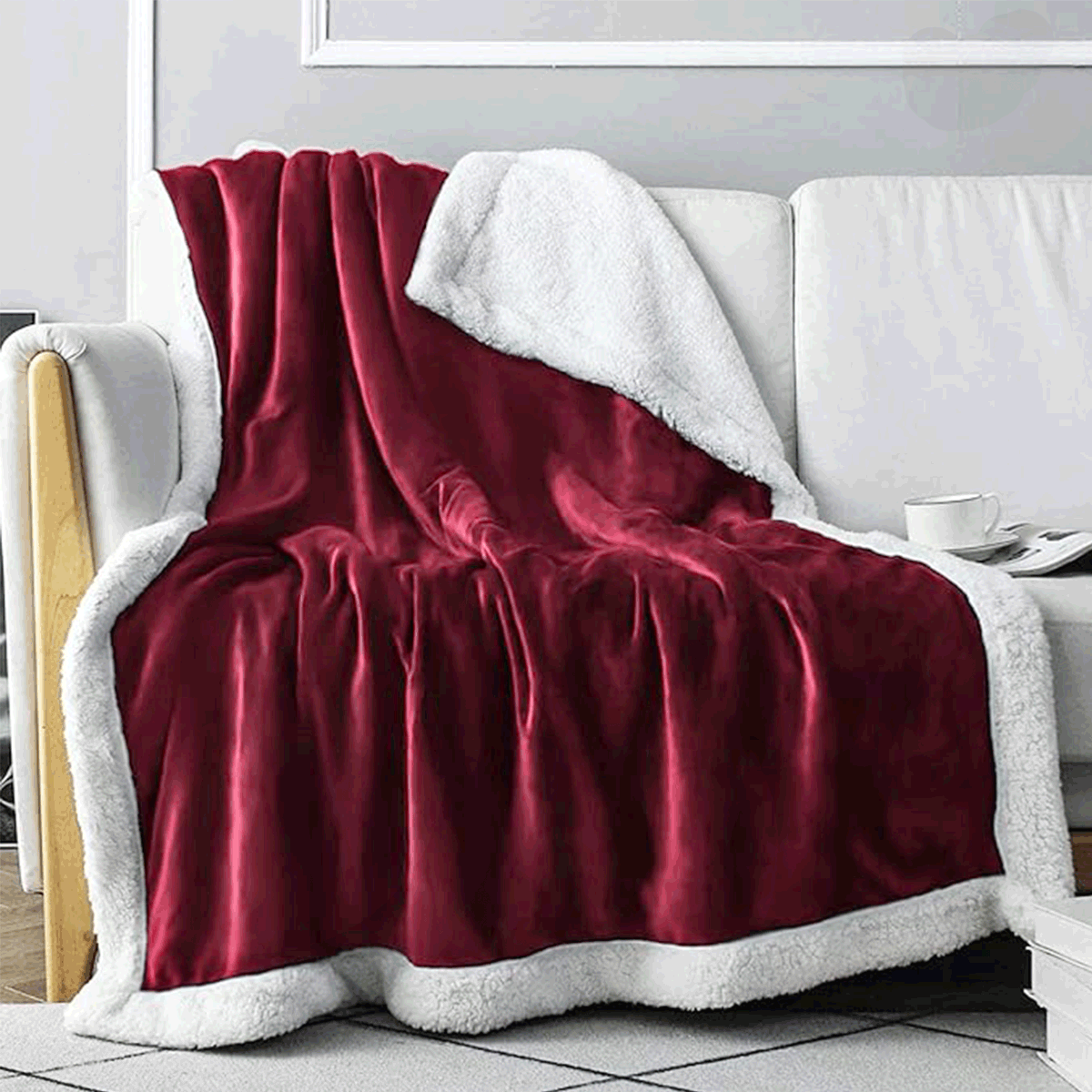 Red Fleece Throw Blanket