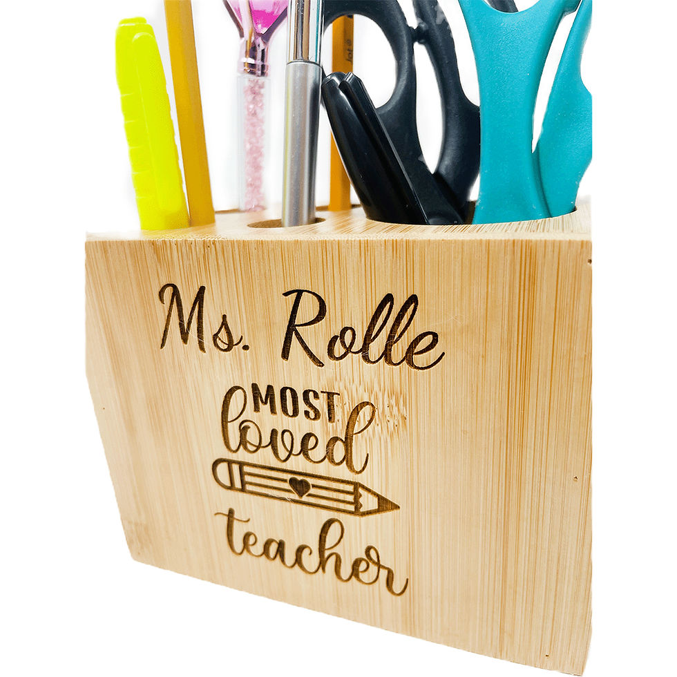 Thumbnail: Engraved Bamboo Desk Organizer