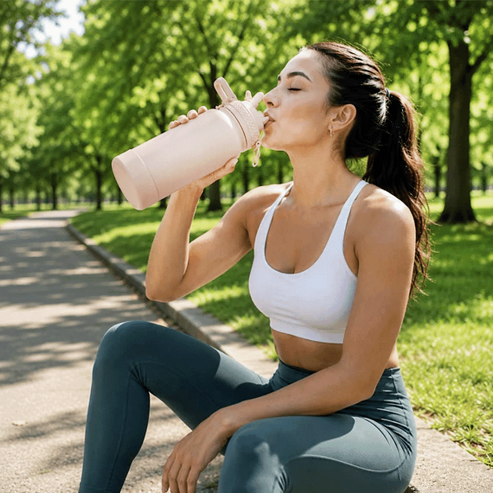 Thumbnail: 32oz Pink Insulated Stainless Steel Water Bottle