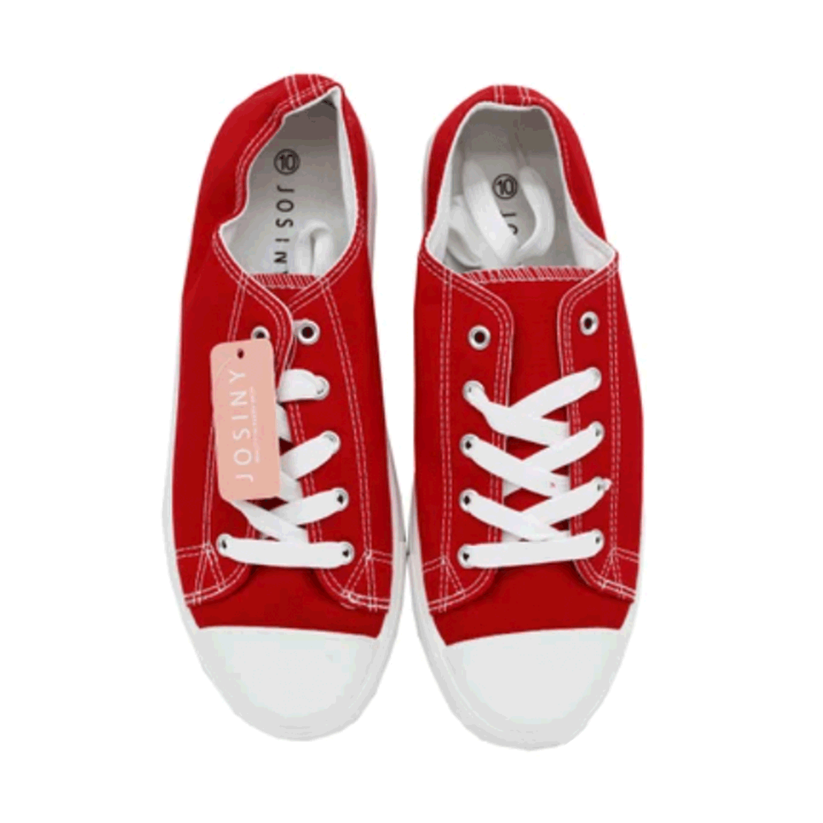 Women's Red Low Top Sneaker Shoes