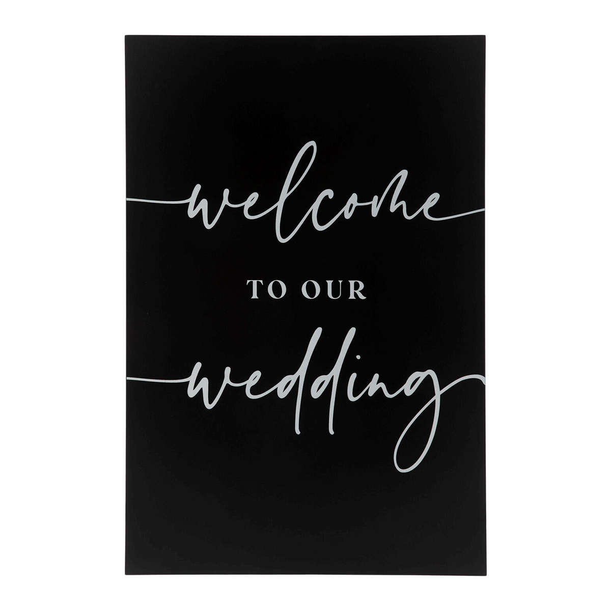 Black Welcome To Our Wedding Wood Sign