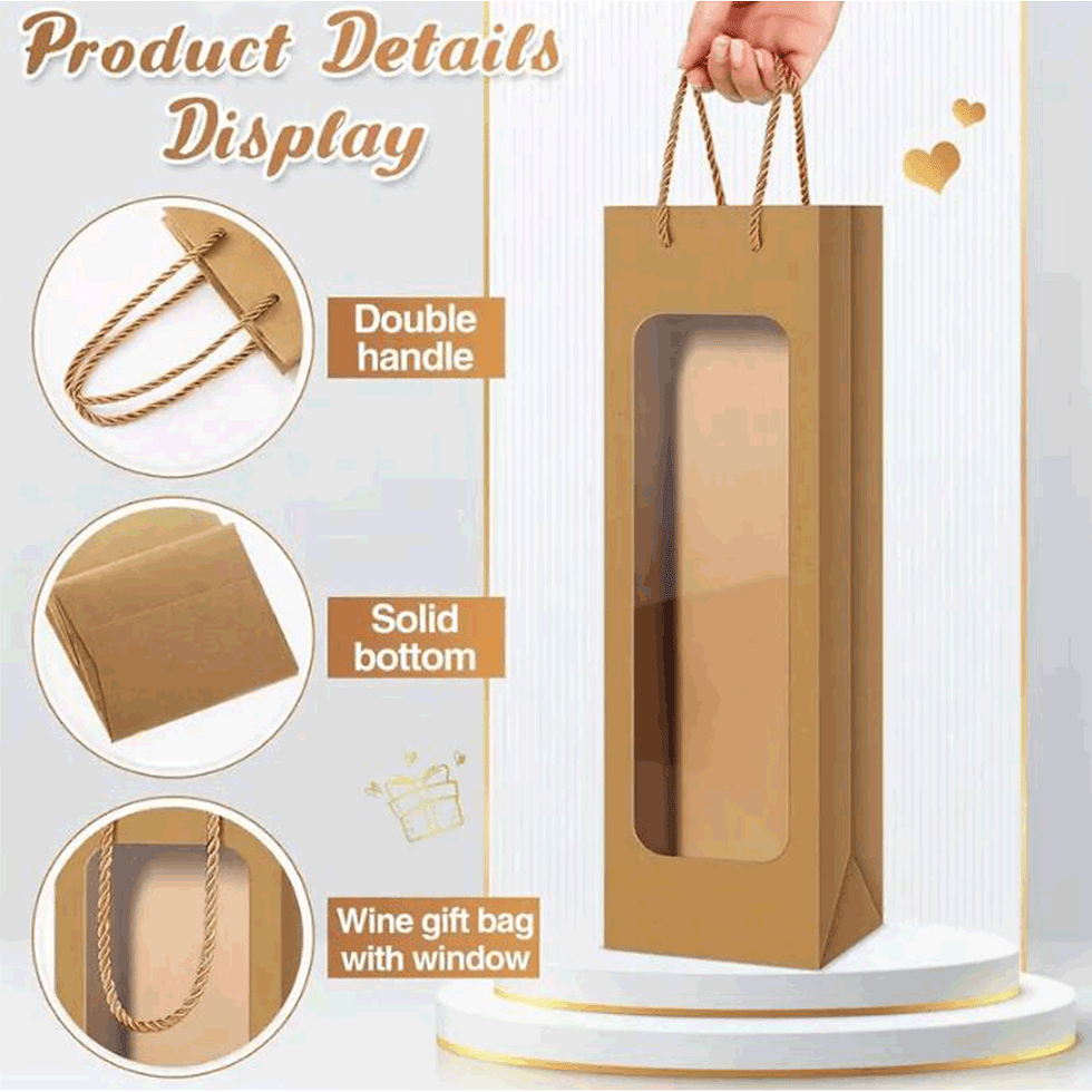 Thumbnail: Brown Window Wine Bag