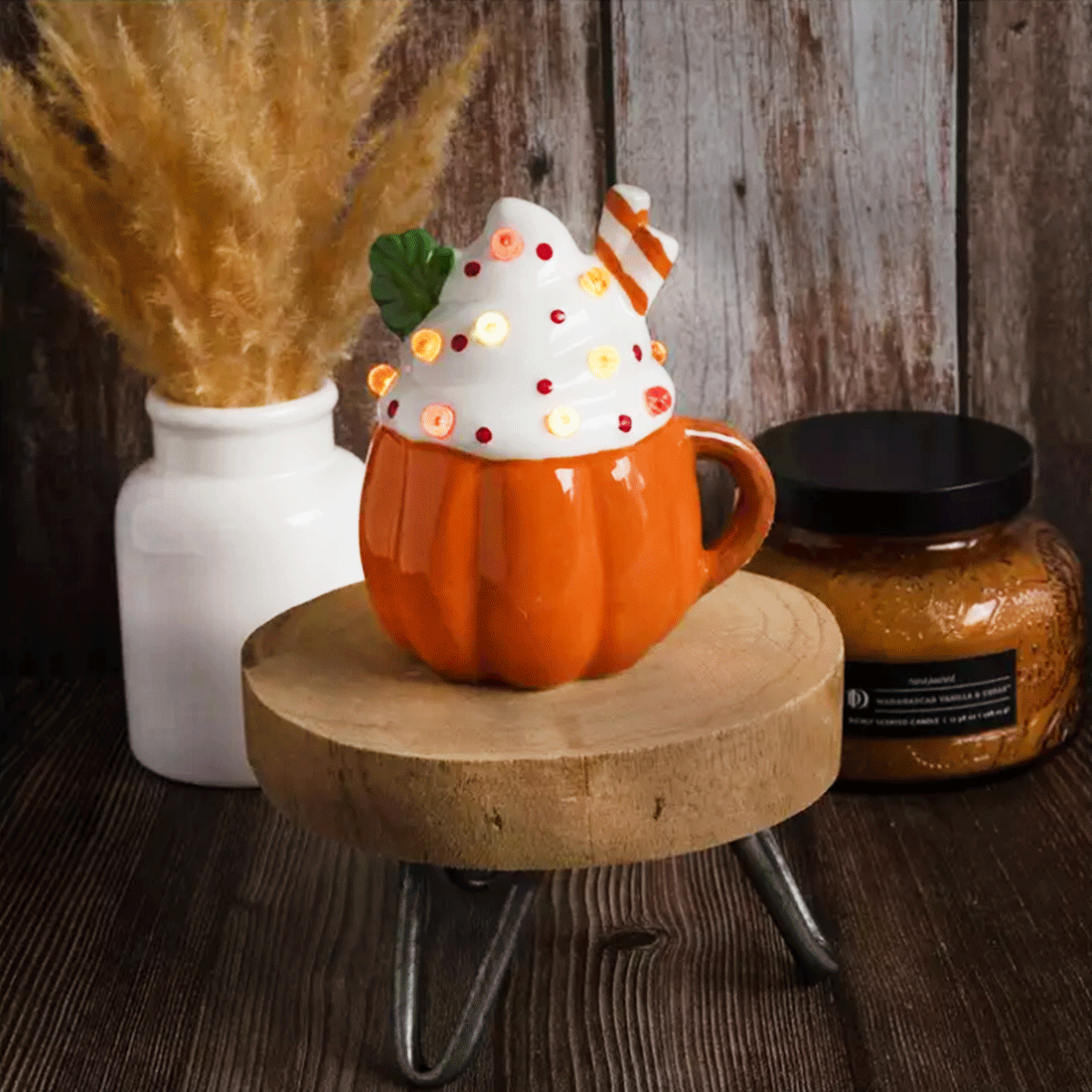 Pumpkin Mug Light Up Decor