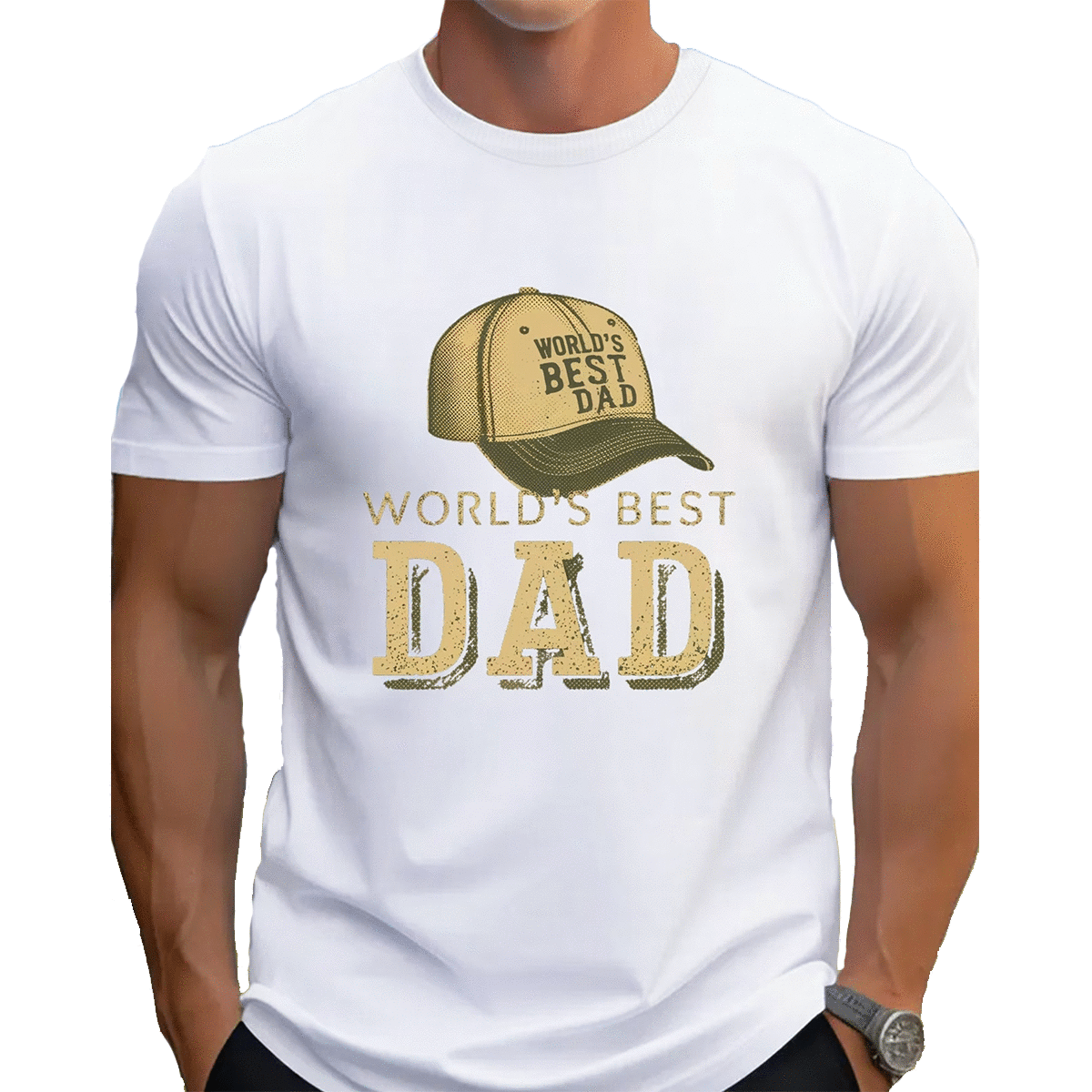 White World's Best Dad T-Shirt