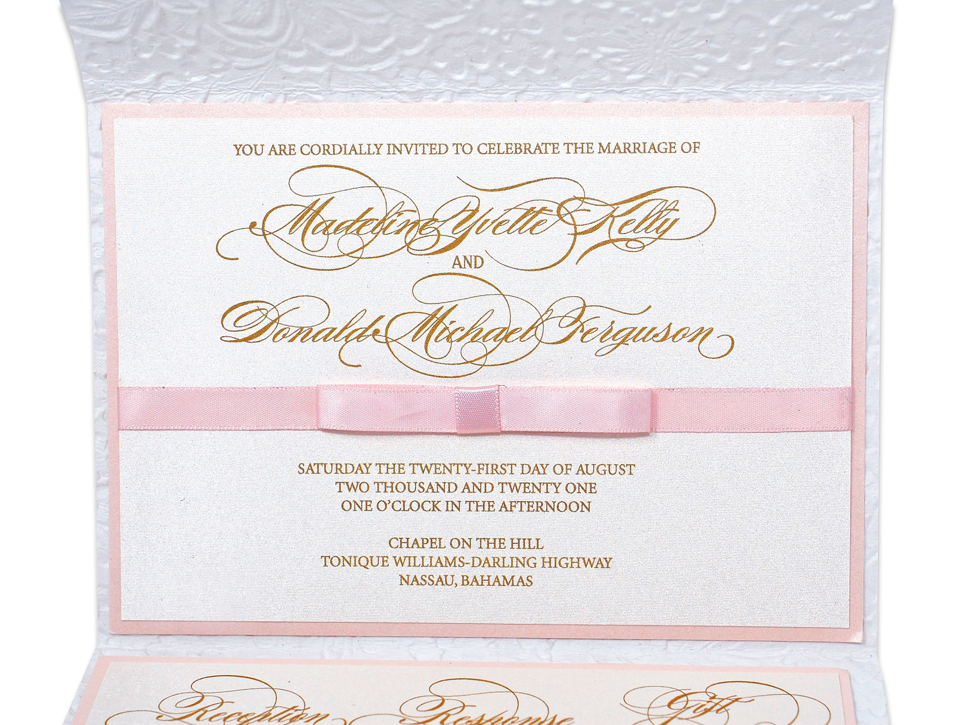 Lovely Two Tier Invitation with Bow