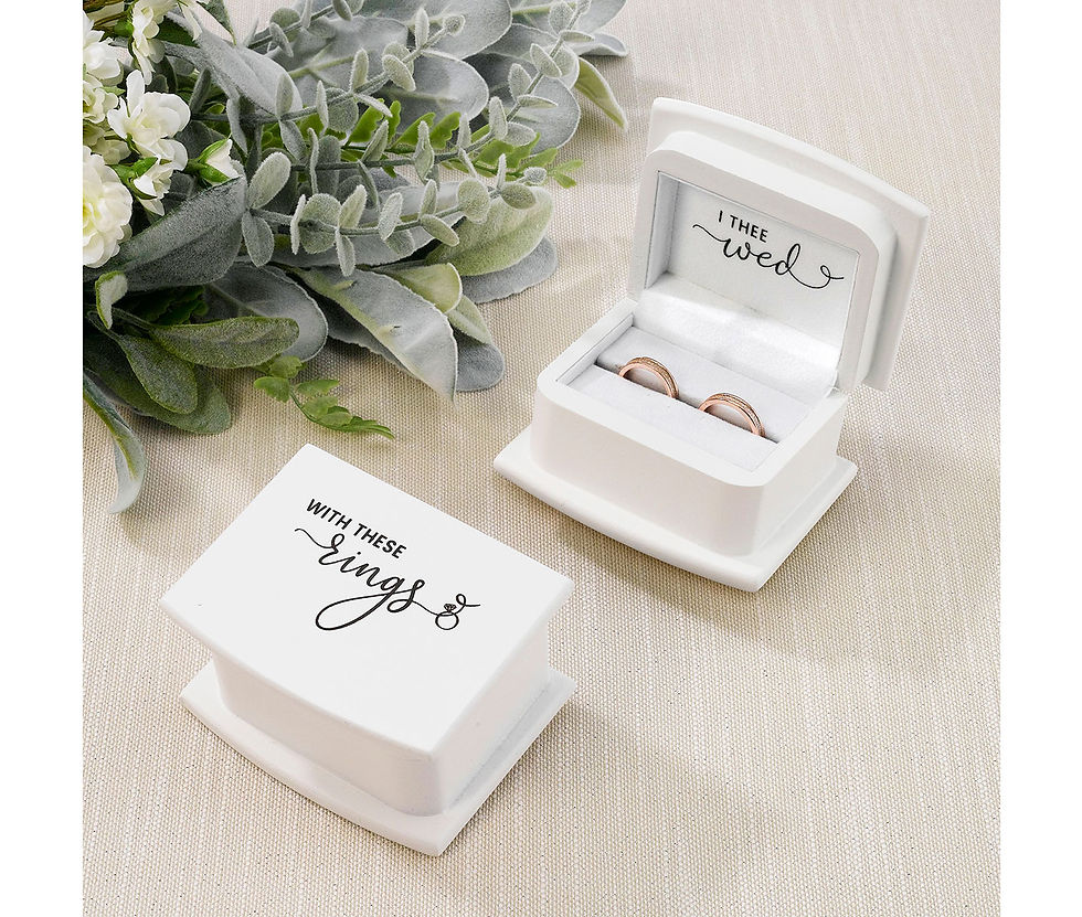 Thumbnail: White Ring Box Ring Pillow Alternative "With These Ring, I Thee Wed"