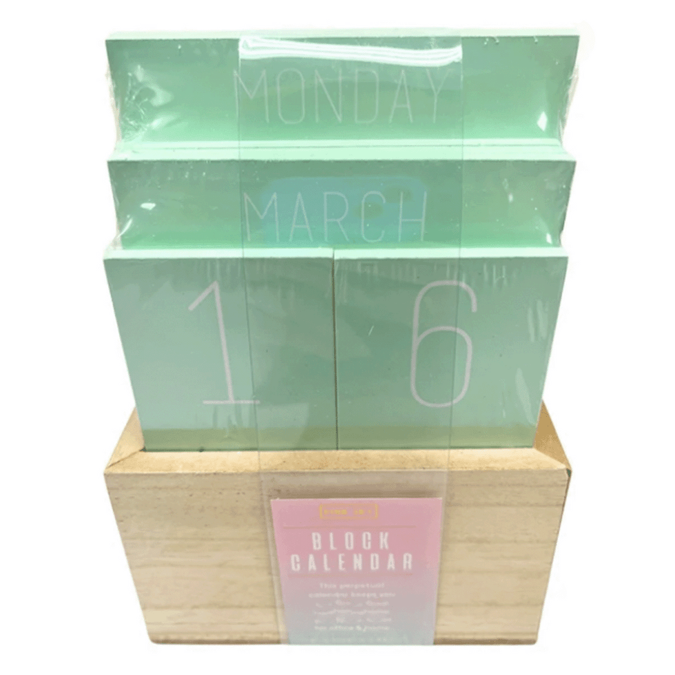 Thumbnail: Green and White Wood Block Calendar