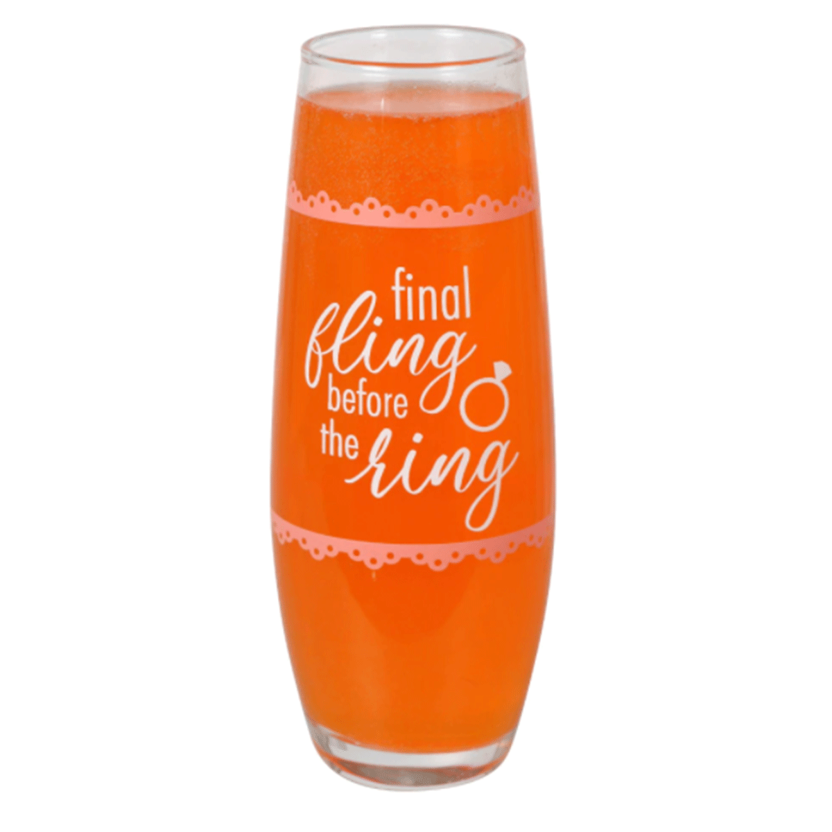 Bridal Themed Stemless Champagne Flutes