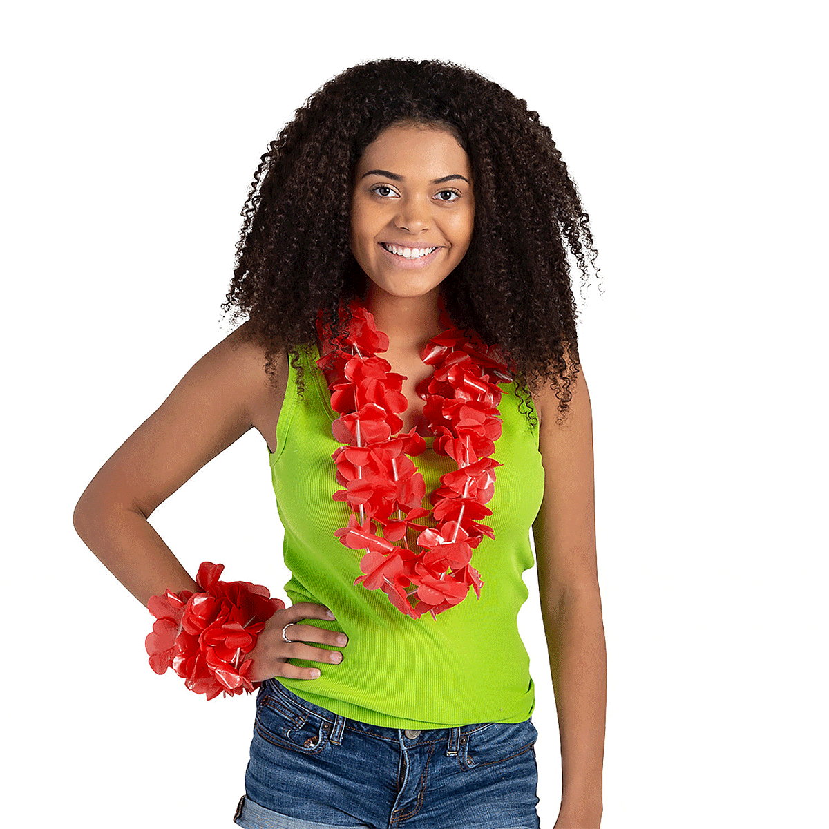 Red Flower Leis