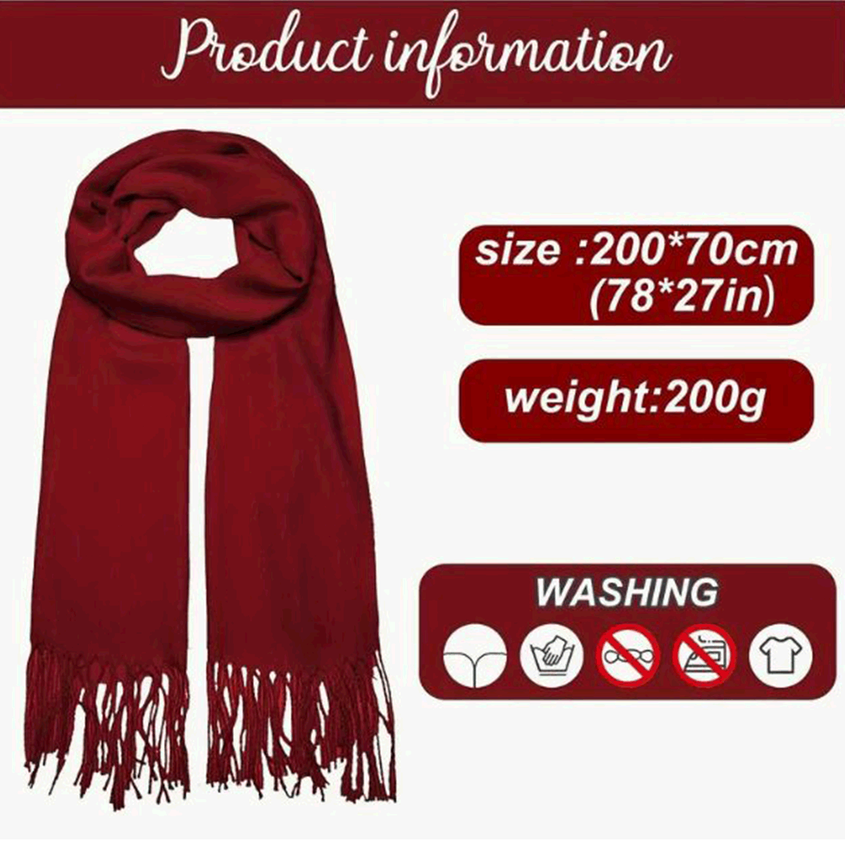 Thumbnail: Red Thank You Wrapped Pashmina Shawl
