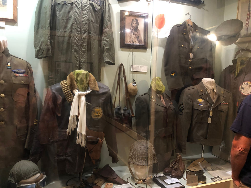 display of military uniforms in museum in Savannah, Georgia