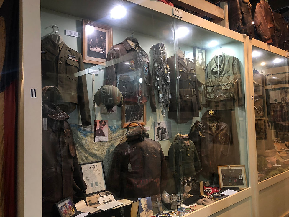 military uniforms and memorabilia in museum in Savannah Georgia