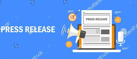 Press Release showing arrow hitting bullseye, megaphone, and page outlined