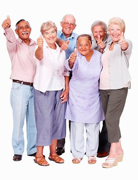 Happy seniors giving thumbs up after receiving concierge support in Dallas, Texas