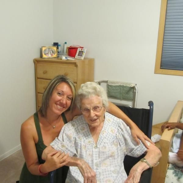 Staff member with a resident
