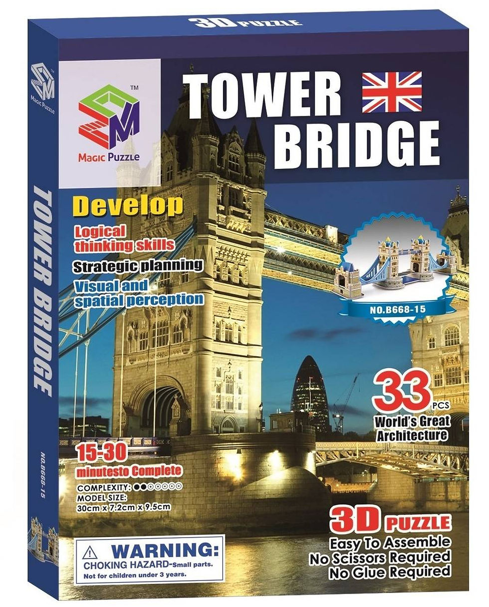 Miniatyrbild: London Tower Bridge 3D-pussel 33 bitar DIY MP-B668-15