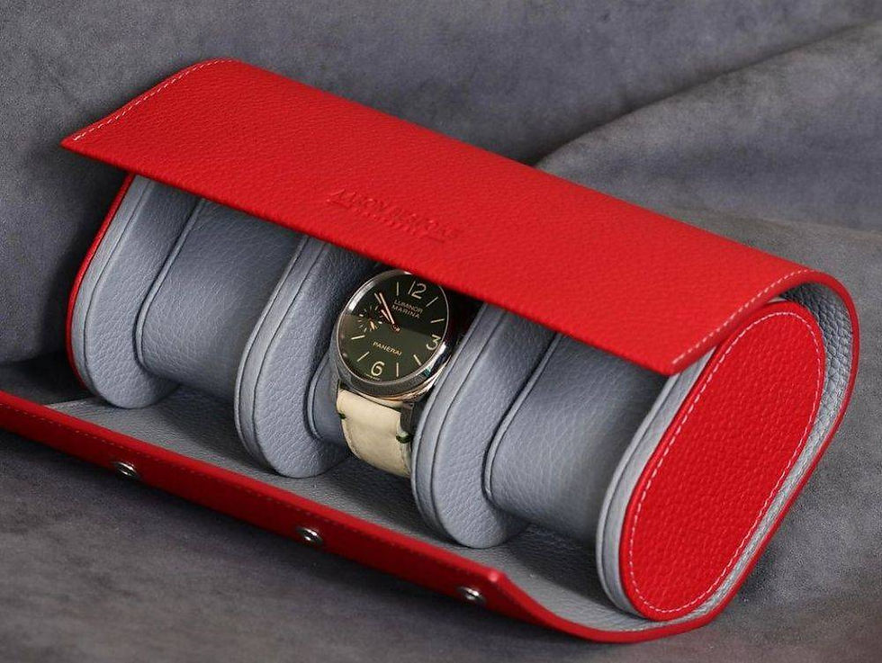 Red grain leather