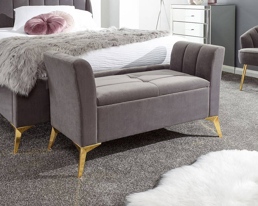 PETTINE OTTOMAN STORAGE BENCH - GREY