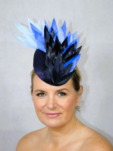 Blue Leather Leaf Headpiece