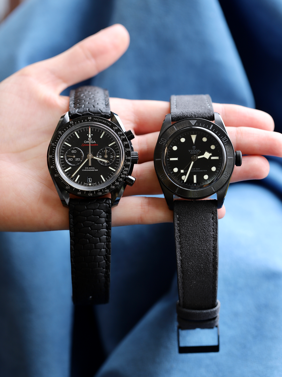 Black beaver tail & dark grey alcantara