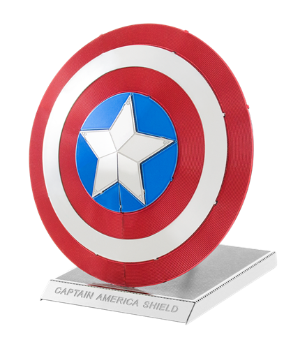 Miniatura: Metal Earth - Vengadores 3D - Kit de bricolaje de color acero del escudo del Capitán América