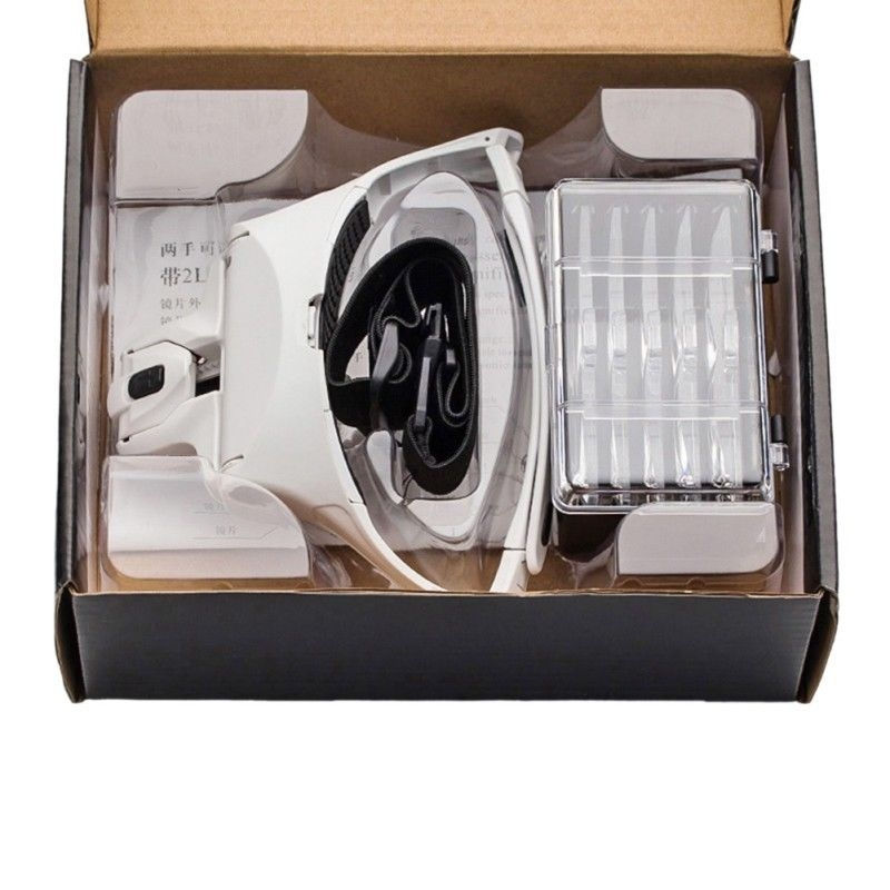 Thumbnail: MM3D LED Jeweller Lamp Head Set Magnifying Glasses Head Light Model Building + 5