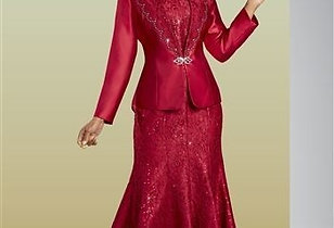 Ben Marc 3pc Skirt Suit 48470 Colors: Red