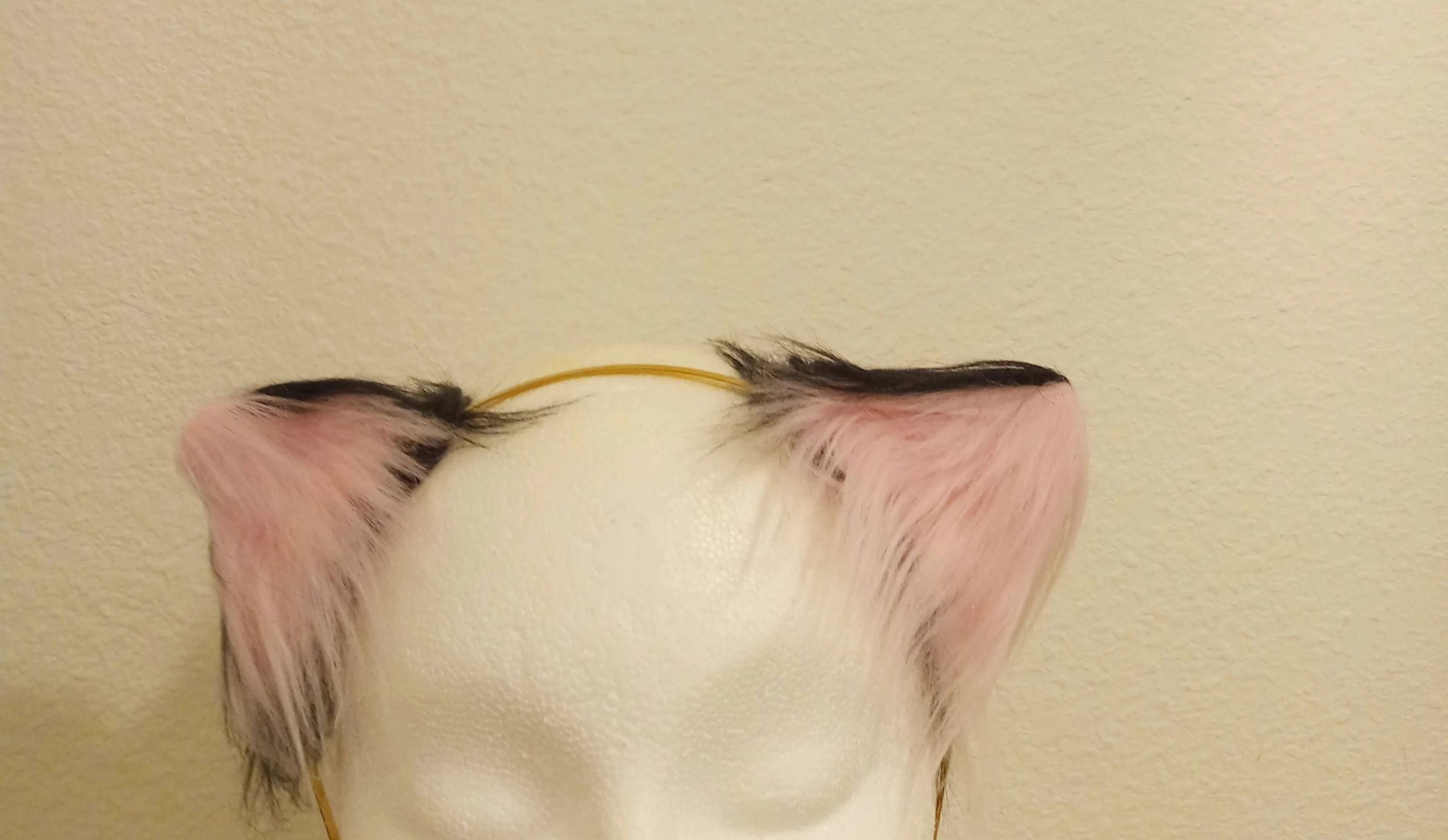 Pink And Black Cat Ears Headband