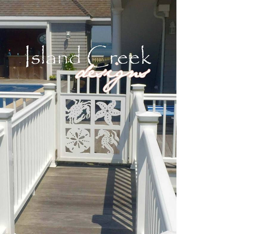 Thumbnail: ® Sand Dollar, Starfish, Seahorse & Crab Porch Railing Panel 31.5"x31.5" 1" Thic